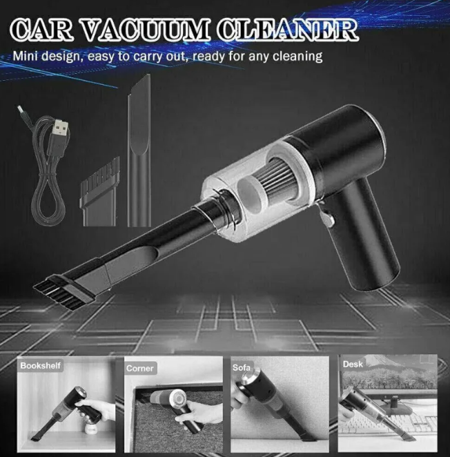 Portable Car Vacuum Cleaner, Handheld Vacuum High Power Cordless, Hand Vacuum Rechargeable Easy To Clean Car Interior, Desktop, Sofa, Keyboard, Drawer And Crevices, Small Spaces